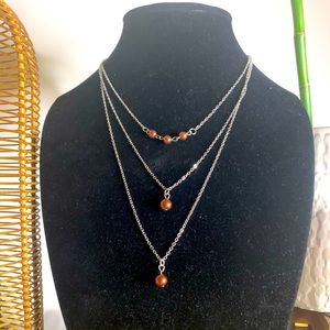 Papparazi Silver Necklace with Chocolate Pearls